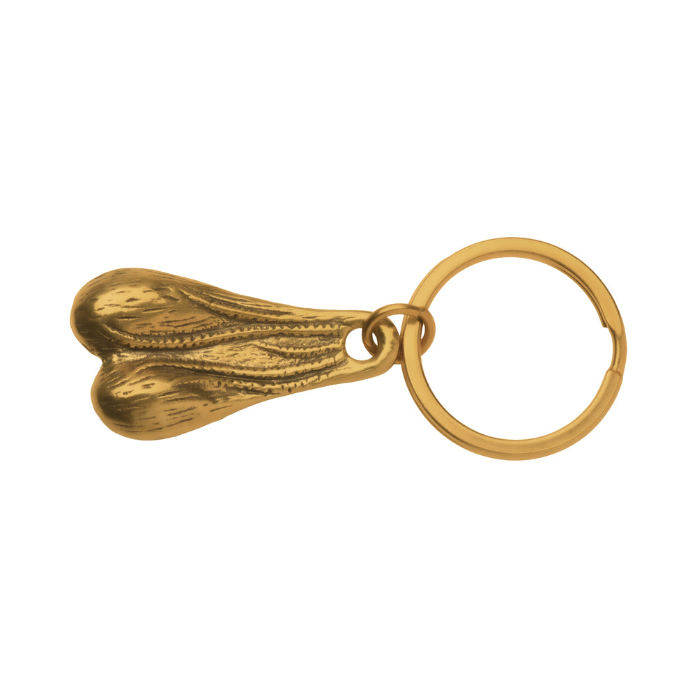 Big Ballers Brass Nuts Keychain Big Ballers brass-tone textured metal nuts keychain with matching ring