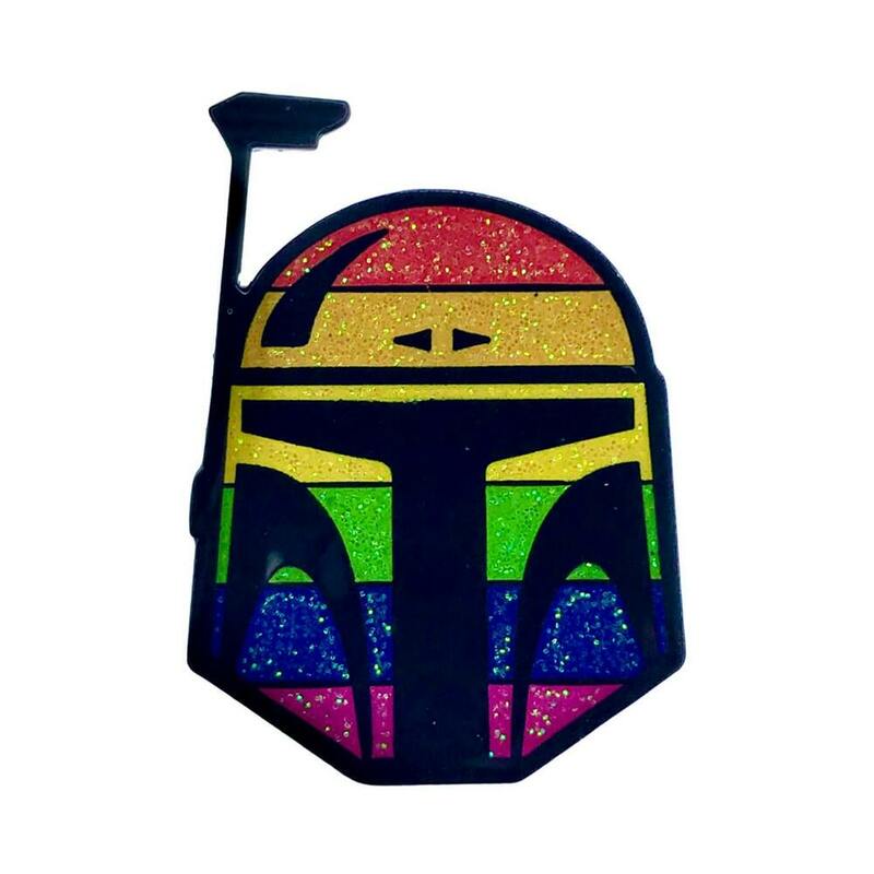 Geeky & Kinky The Hunter Pride Enamel Pin rainbow Hunter Pride helmet enamel pin with glitter color panels