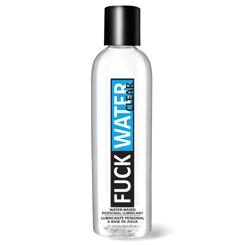 Fuck Water Clear H2O 4oz Clear 4 oz Fuck Water H2O lubricant bottle with black cap