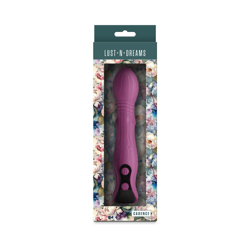 Lust-n-Dreams Cadence Blush Lust-n-Dreams Cadence blush silicone thrusting vibrator in floral box