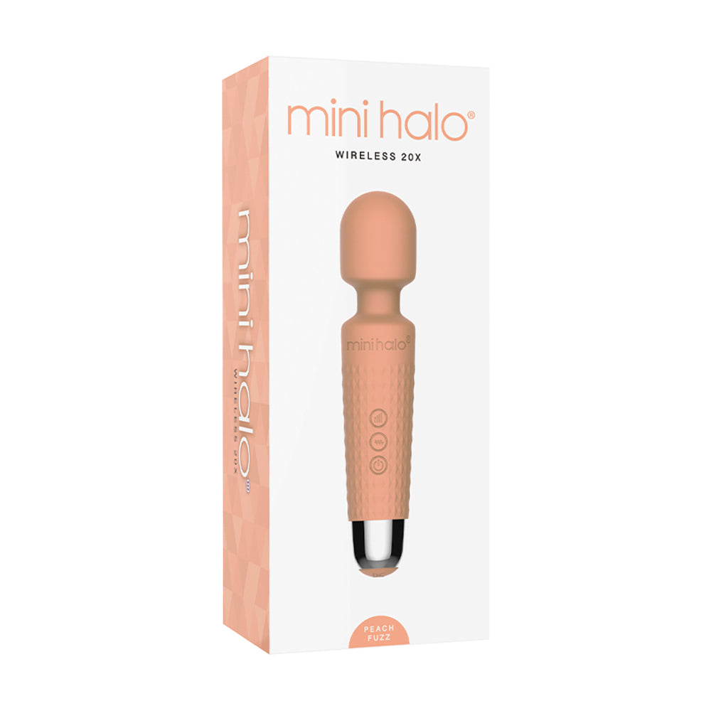 Mini Halo Wireless Wand 20X Silicone Peach Fuzz Peach Fuzz Shibari Mini Halo 20X wireless wand in retail box