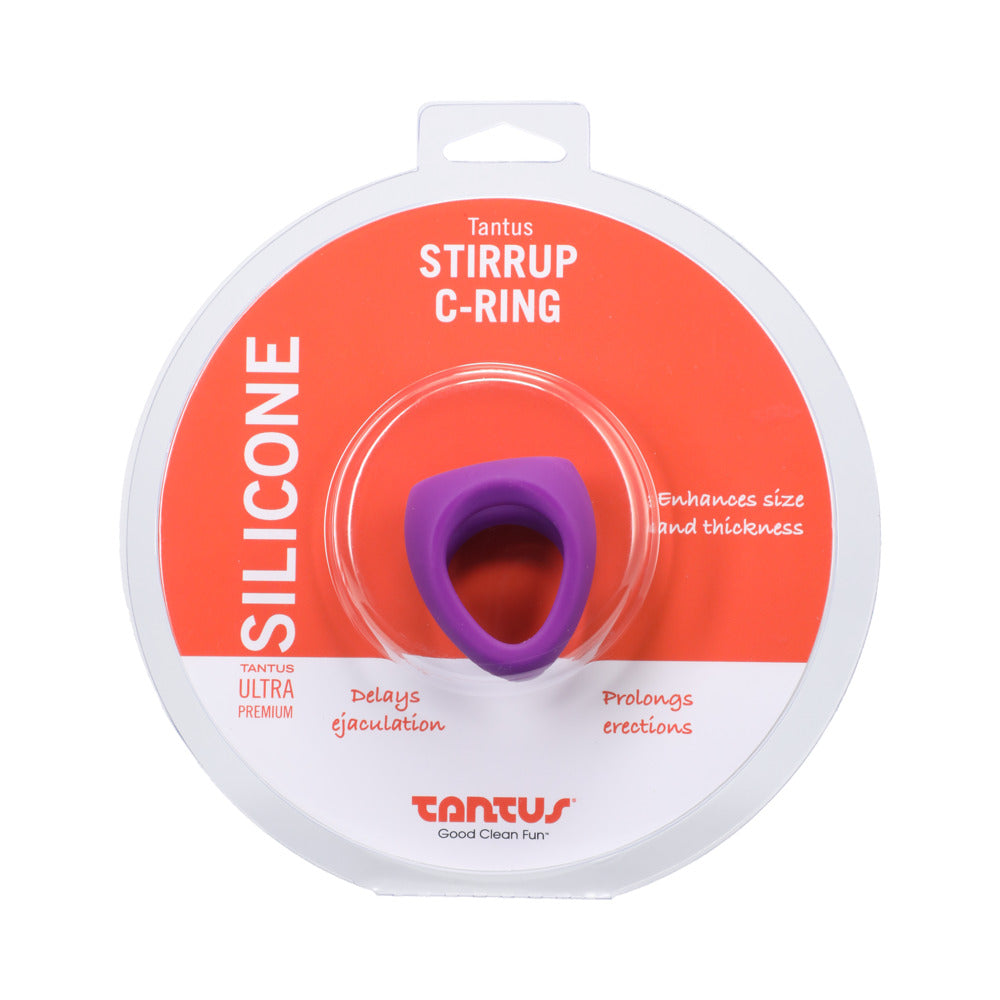Tantus Stirrup C-Ring Cock and Ball Sling Lilac Tantus Stirrup Lilac silicone C-ring retail package