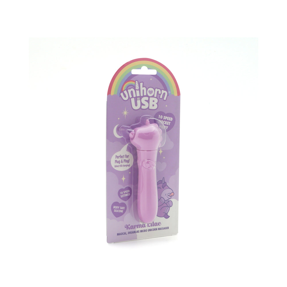 Unihorn USB Bullet Karma Lilac Lilac Unihorn Karma USB bullet on purple rainbow retail card