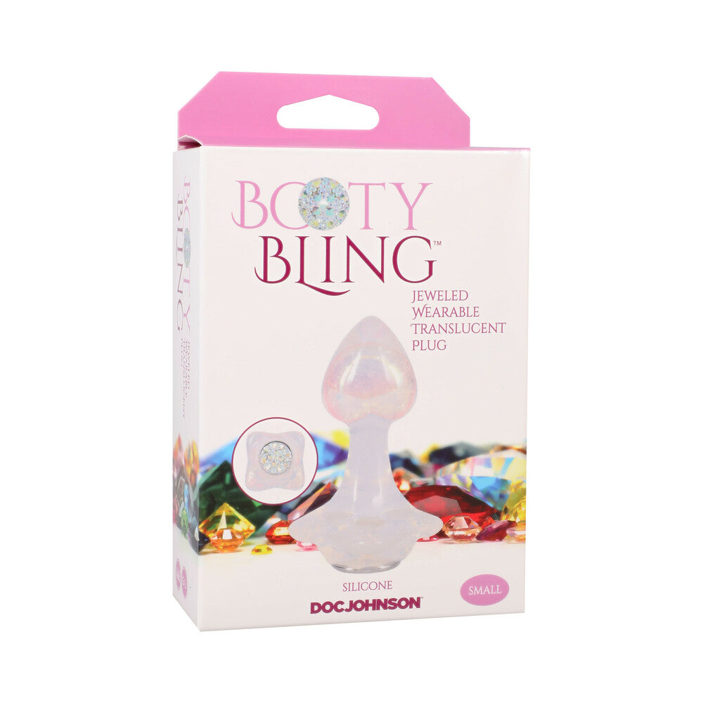 Booty Bling Jeweled Wearable Silicone Plug Small Translucent Booty Bling Jeweled Wearable Silicone Plug Small Translucent