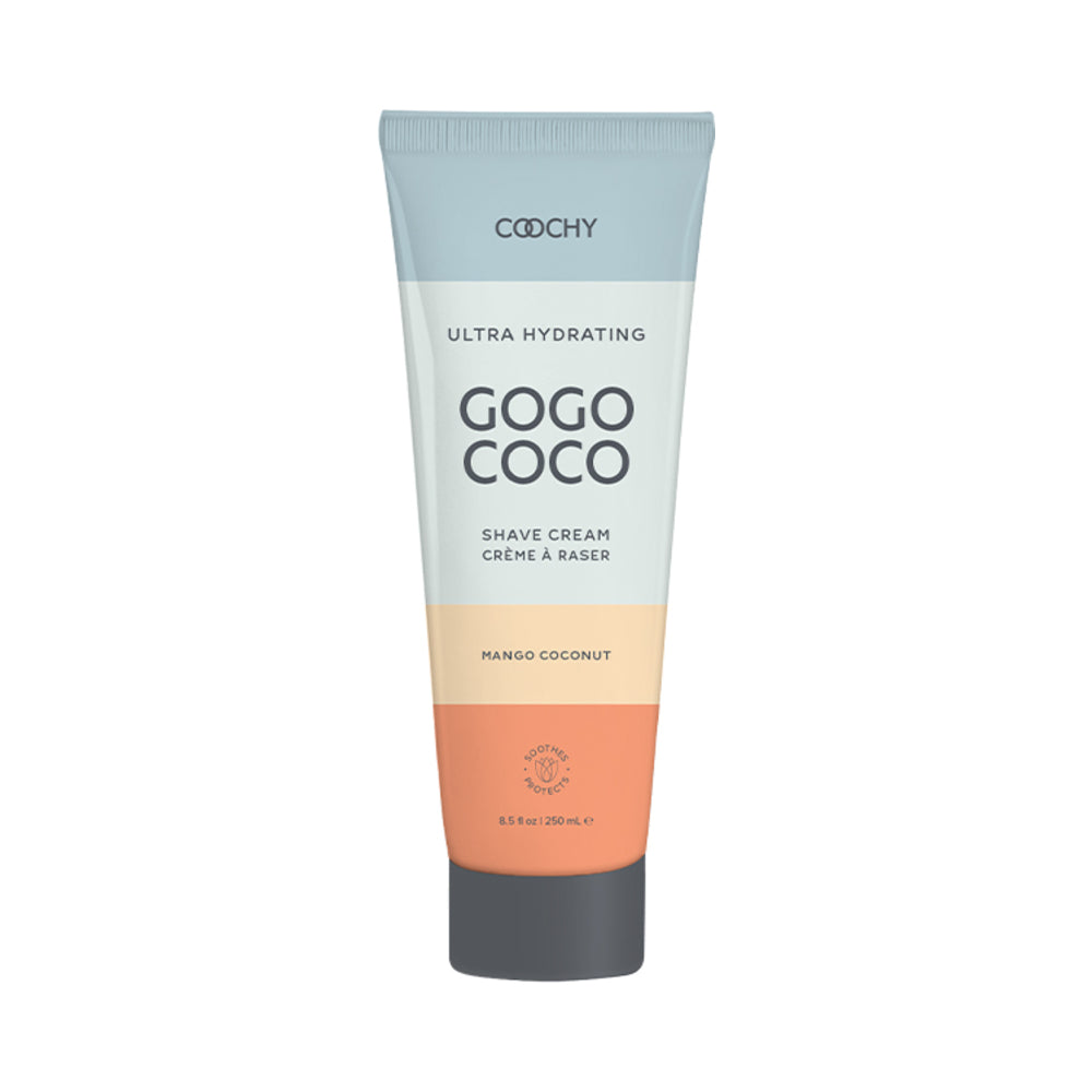 Coochy Ultra Hydrating Shave Cream Mango Coconut 8.5 fl. oz./250 ml Coochy Mango Coconut shave cream in an 8.5 oz white tube