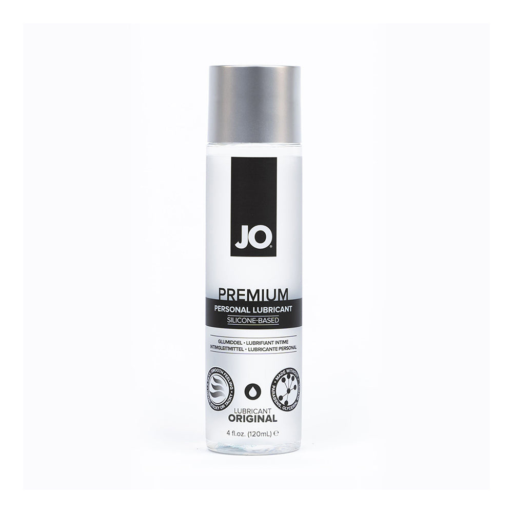 JO Premium Original Silicone-Based Lubricant 4 oz. System JO Premium Original 4.5-ounce silicone lubricant bottle