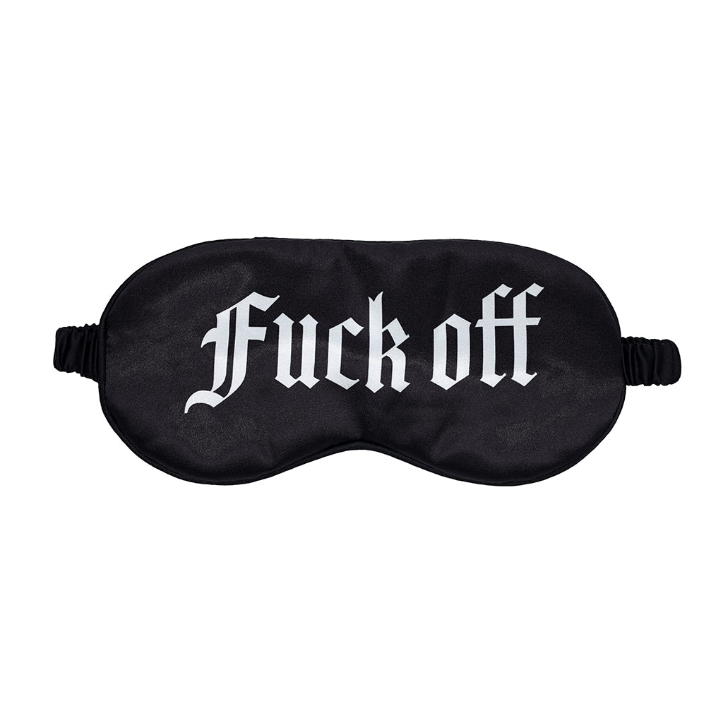 Ouch! Fuck Off Printed Mask Satin Black Black Ouch satin blindfold printed with white Fuck Off text