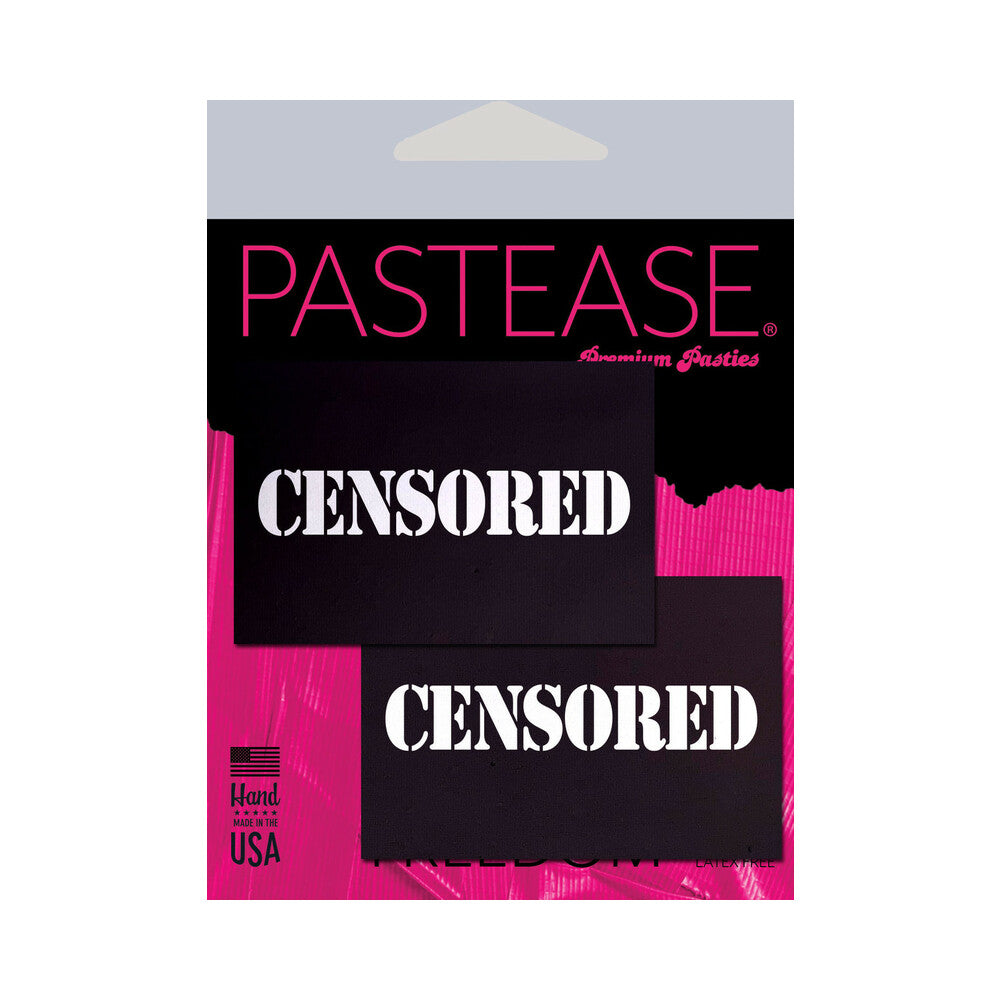 Pastease Censored: Black Censor Bars Nipple Pasties Pastease black Censored bar nipple pasties package