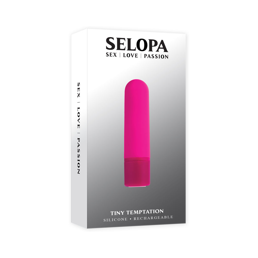Selopa Tiny Temptation Rechargeable Silicone Bullet Vibrator Pink pink Selopa Tiny Temptation bullet vibrator in white box