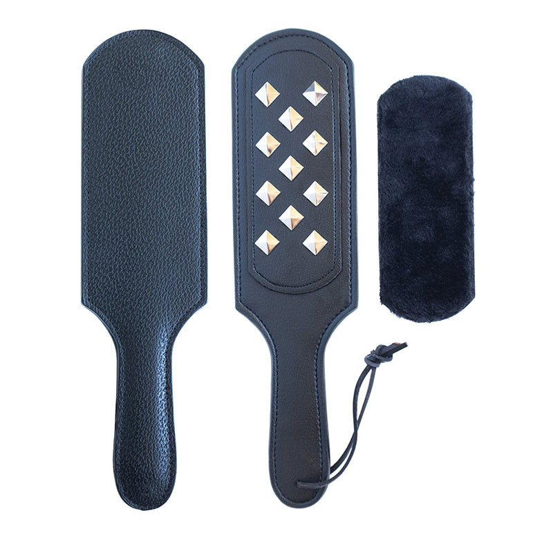 Kinklab Panamorphic 3-in-1 Paddle Black Kinklab Panamorphic paddle with studded face and plush cover