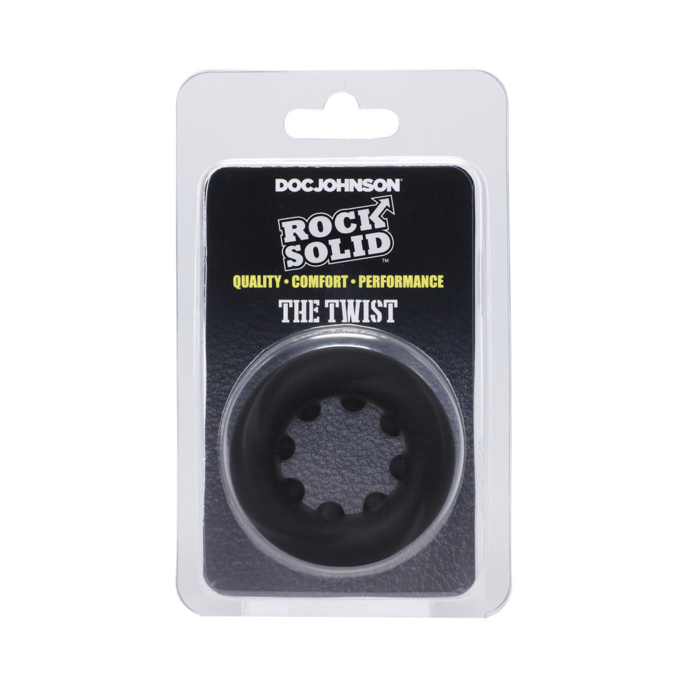 Rock Solid The Twist Silicone C-Ring Black Rock Solid The Twist black silicone C-ring package