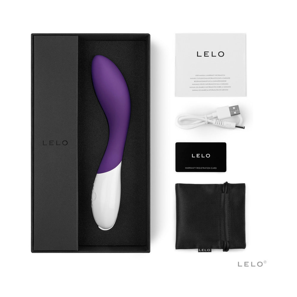 LELO MONA 2 Rechargeable G-Spot Vibrator Purple Purple LELO MONA 2 set with black box USB cable card and pouch
