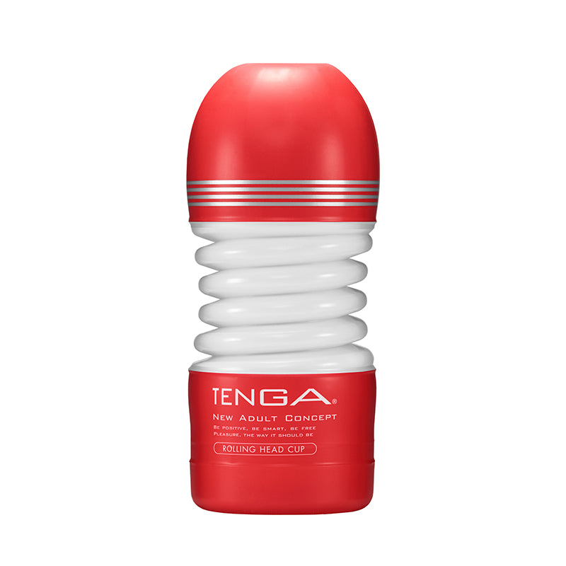 Red Tenga Rolling Head Cup with white accordion center