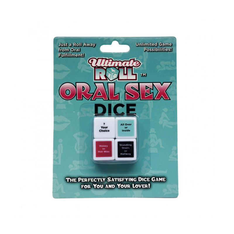 Oral Sex Dice Ball and Chain Ultimate Roll Oral Sex Dice in turquoise hanging pack