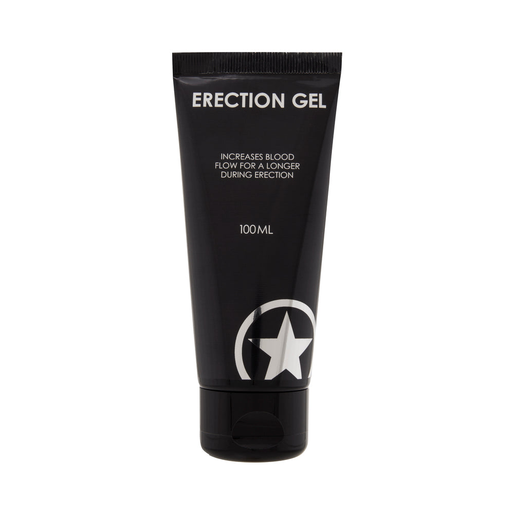 Shots Erection Gel 3 oz. Black 3 oz Shots botanical topical gel tube with white star logo