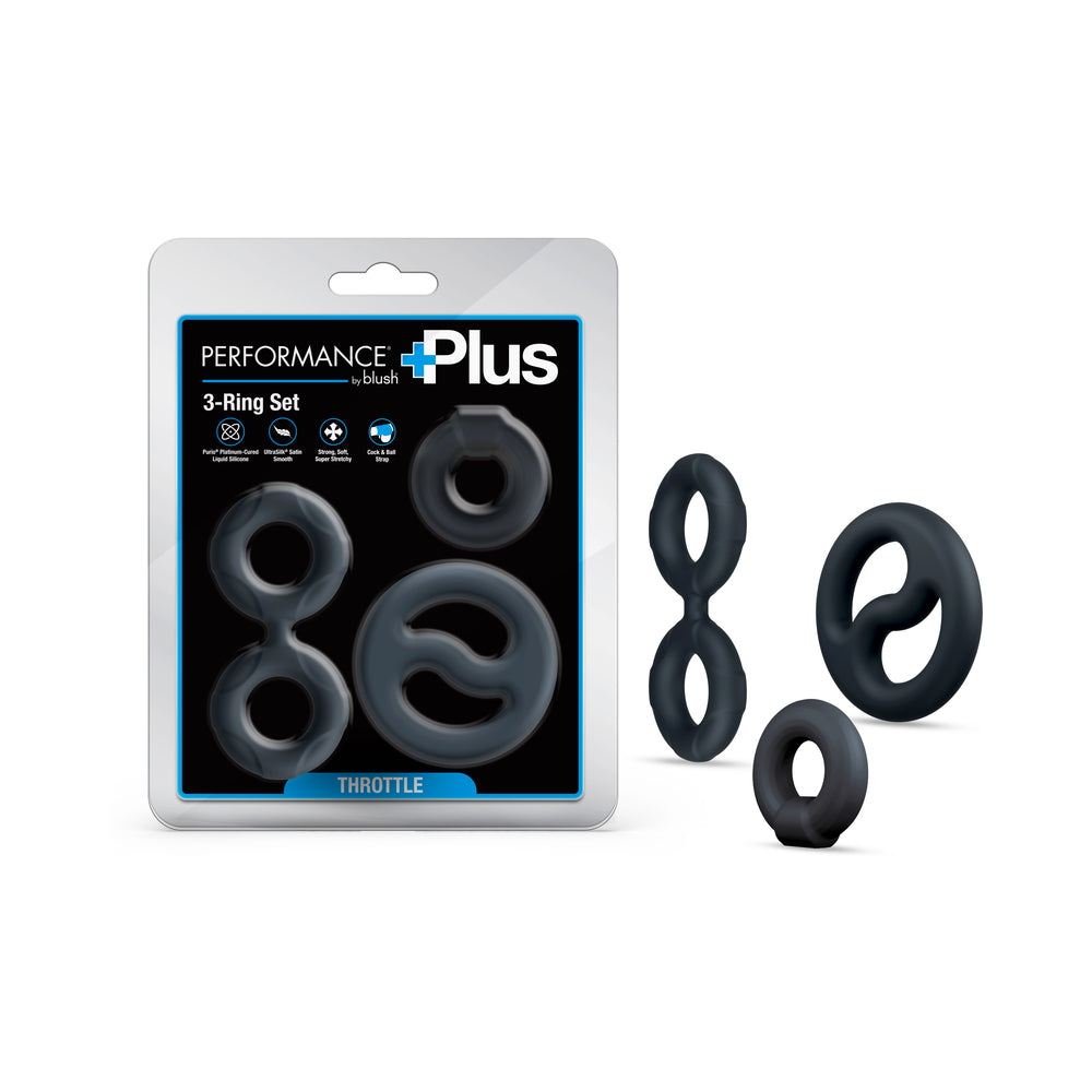 Performance Plus Throttle Black Performance Plus Throttle black three-ring set beside package