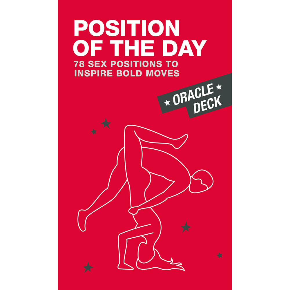 Position of the Day Oracle Deck Red Position of the Day Oracle Deck box with white line-art figures