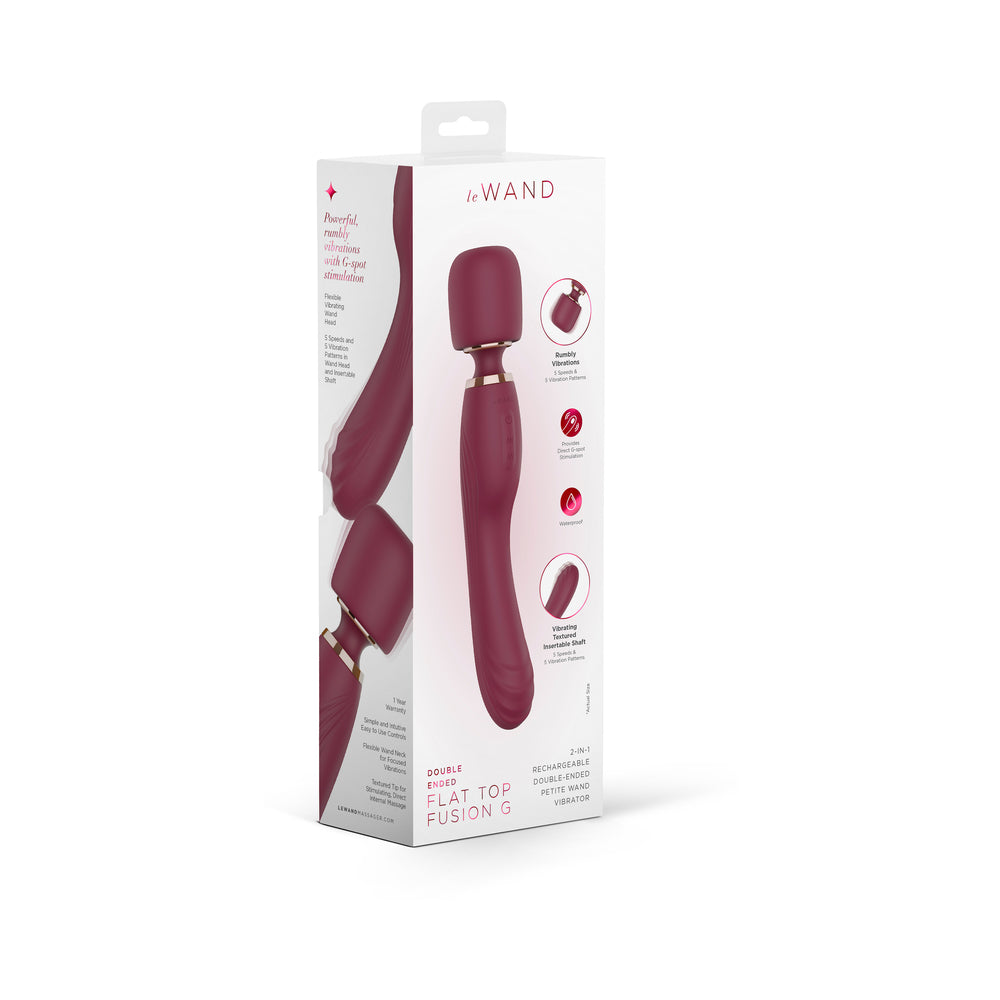 Le Wand Flat Top Fusion G Burgundy Le Wand Flat Top Fusion G shown with retail box