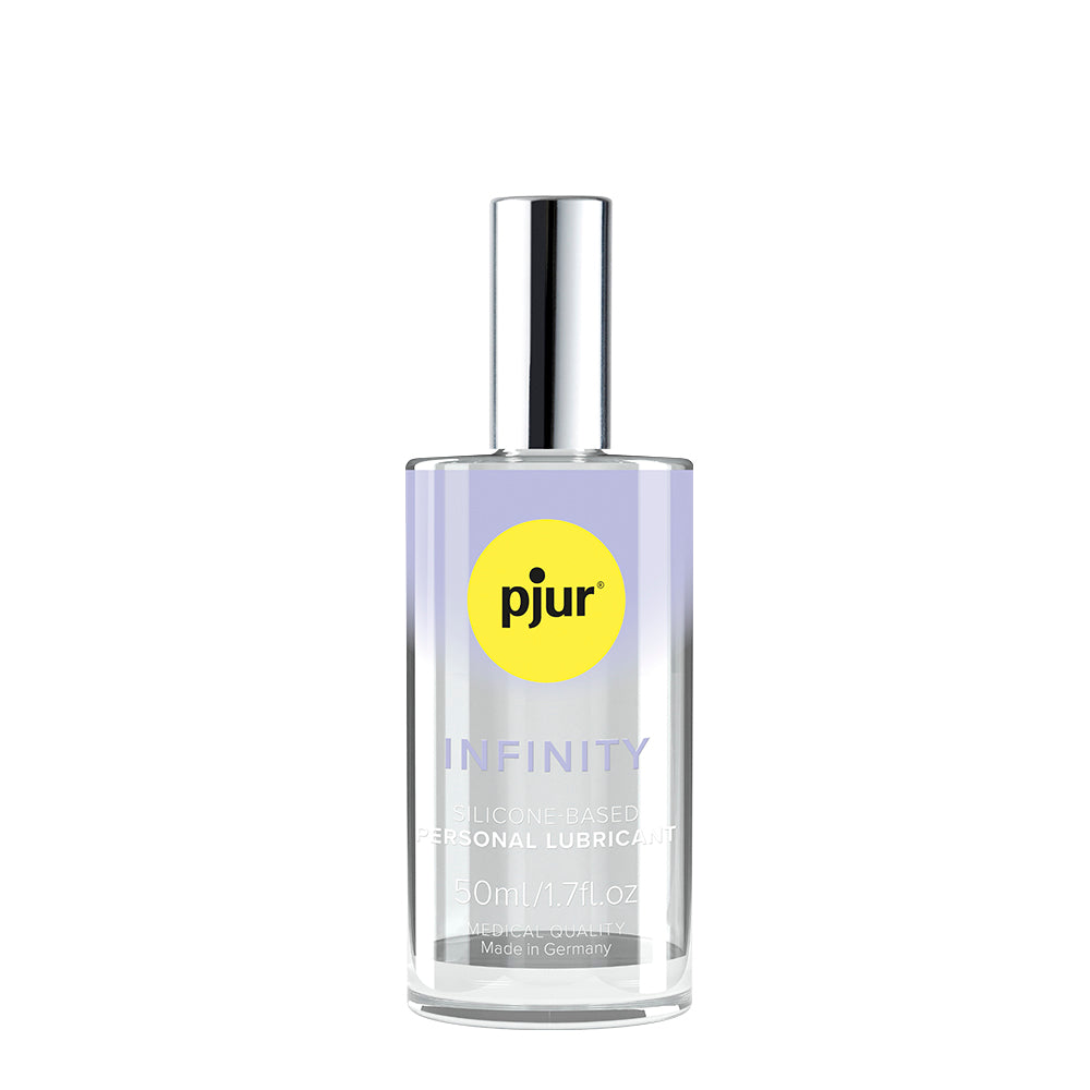 Pjur Infinity clear 1.7 oz bottle with silver cap