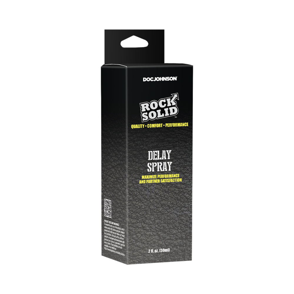Rock Solid Delay Spray 2 oz. Rock Solid Delay Spray 2 oz tall black retail carton