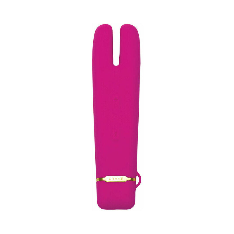 Crave Duet Flex Pink front view of pink Crave Duet Flex with twin tips and gold-accented base cap