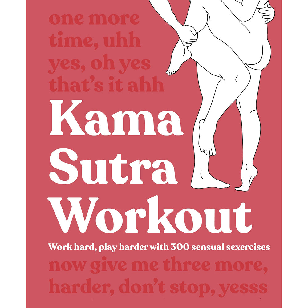 Kama Sutra Workout red and white Kama Sutra Workout book cover with line-drawn figures