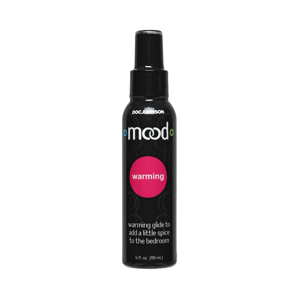 Mood - Lube - Warming 4oz Mood Warming Lubricant 4 oz black pump bottle front