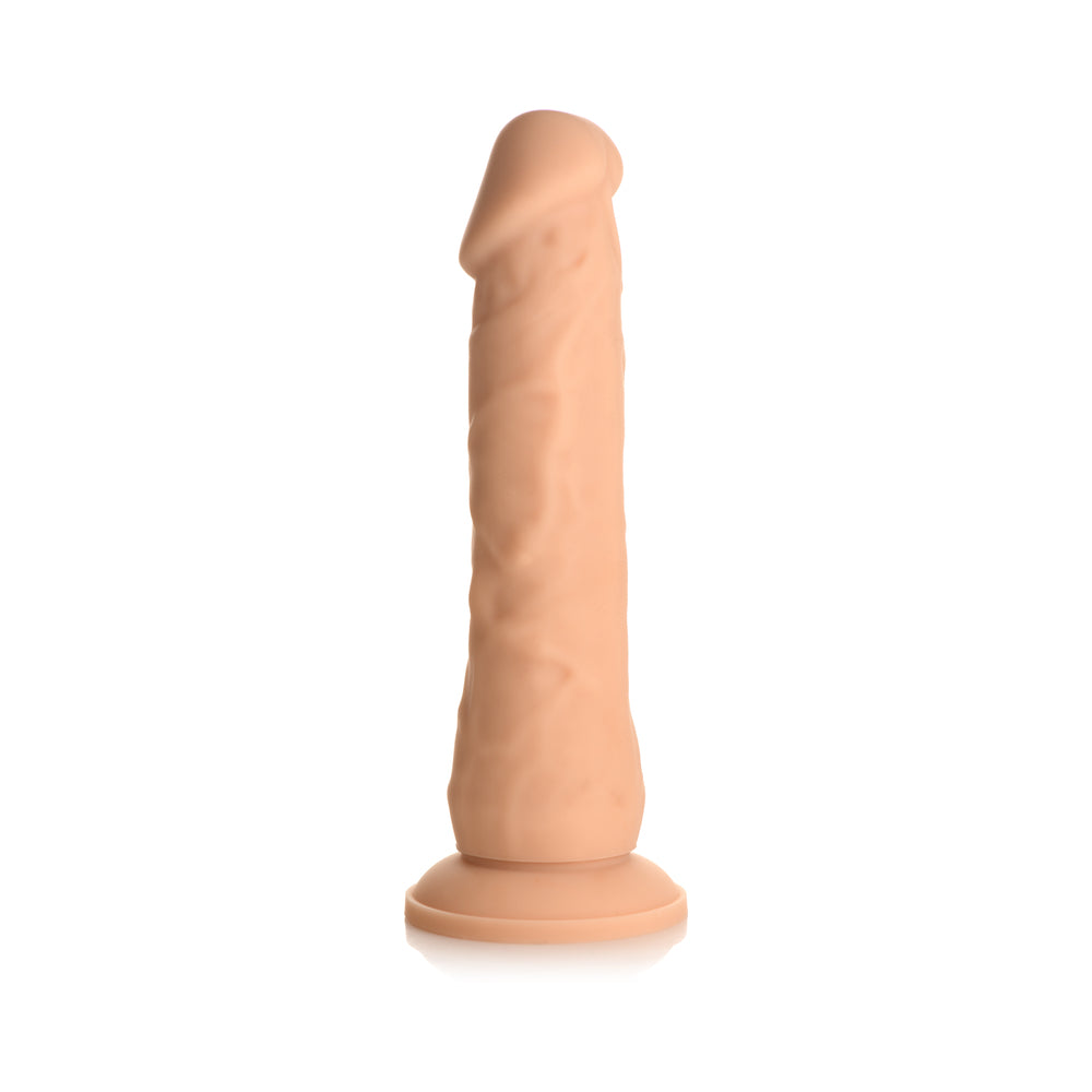 Easy Riders 7 in. Silicone Dildo Light Curve Novelties Easy Riders Light vanilla-toned dildo upright with veined shaft, tapered head and round base