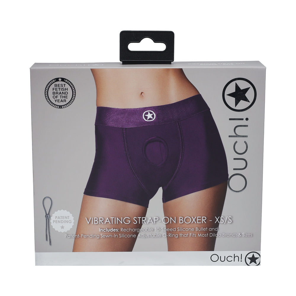 Ouch! Vibrating Strap-on Boxer Purple XS/S Ouch! Vibrating Strap-on Boxer Purple XS/S