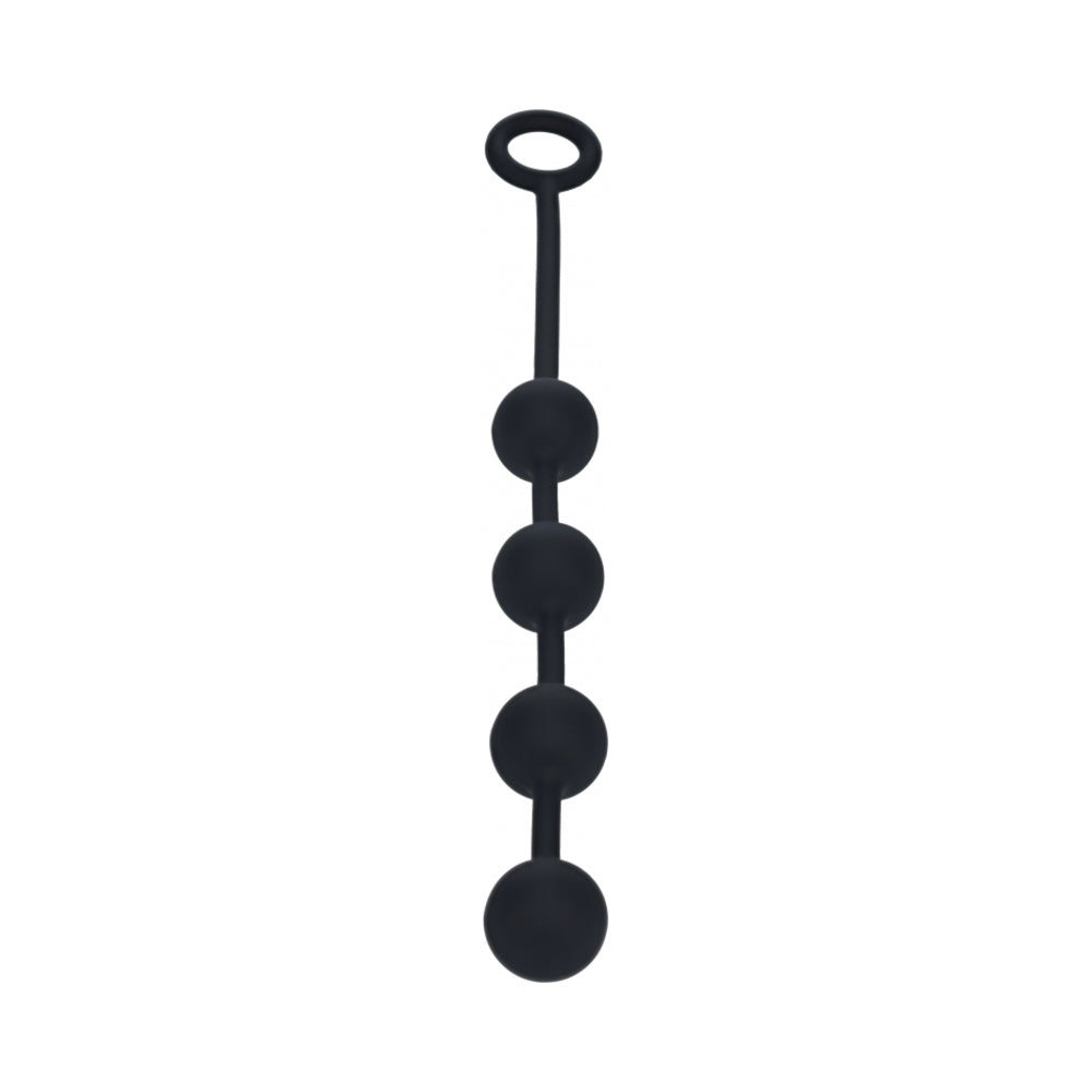 LEVELZ Round Silicone Anal Balls Medium 30mm Black Medium black LEVELZ anal balls with four round beads