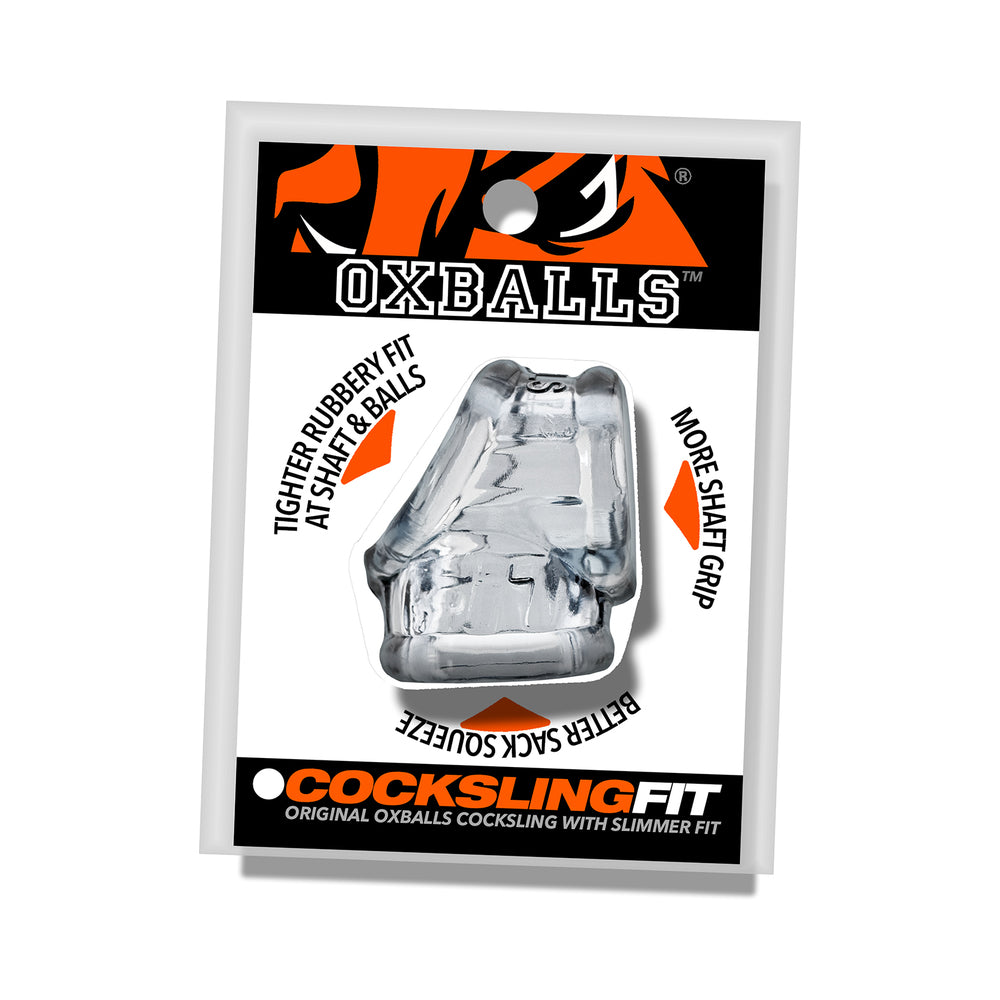 Oxballs Cocksling Fit Sling Clear Clear Oxballs Cocksling Fit transparent sling in retail package