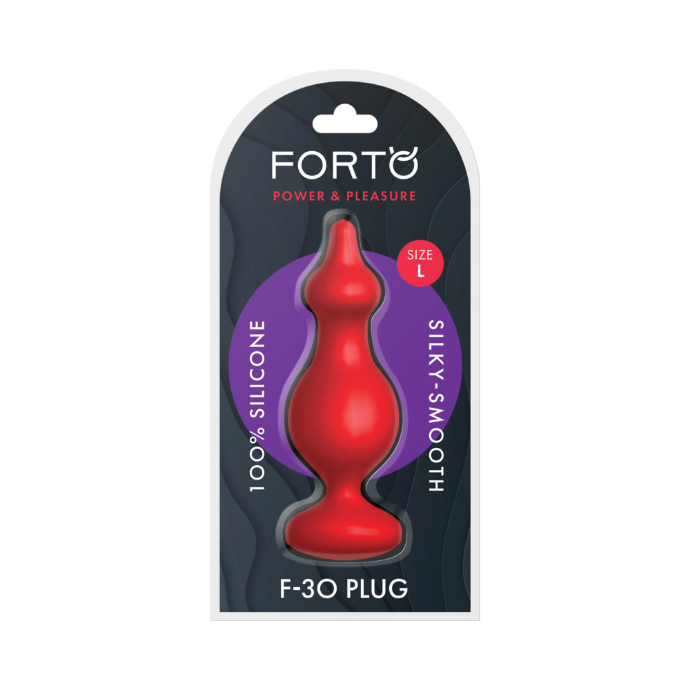 Forto F-30 Pointer Silicone Anal Plug Large Red Forto F-30 large red anal plug in retail package