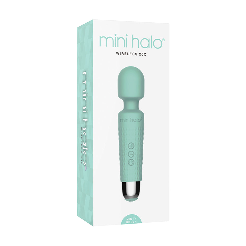 Mini Halo Wireless Wand 20X Silicone Minty Green Minty Green Shibari Mini Halo 20X wireless wand in retail box