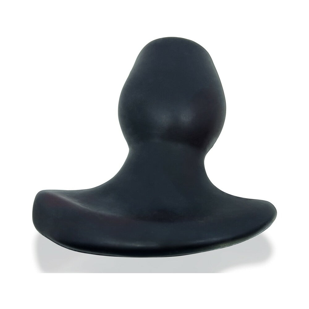 Oxballs Morphhole-2 Gaper Plug Large Black Ice Front profile of large black Oxballs Morphhole-2 plug