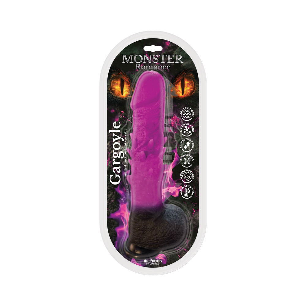 Monster Romance Gargoyle Multi-Speed Thrusting Dildo Monster Romance Gargoyle pink textured dildo in clear oval package
