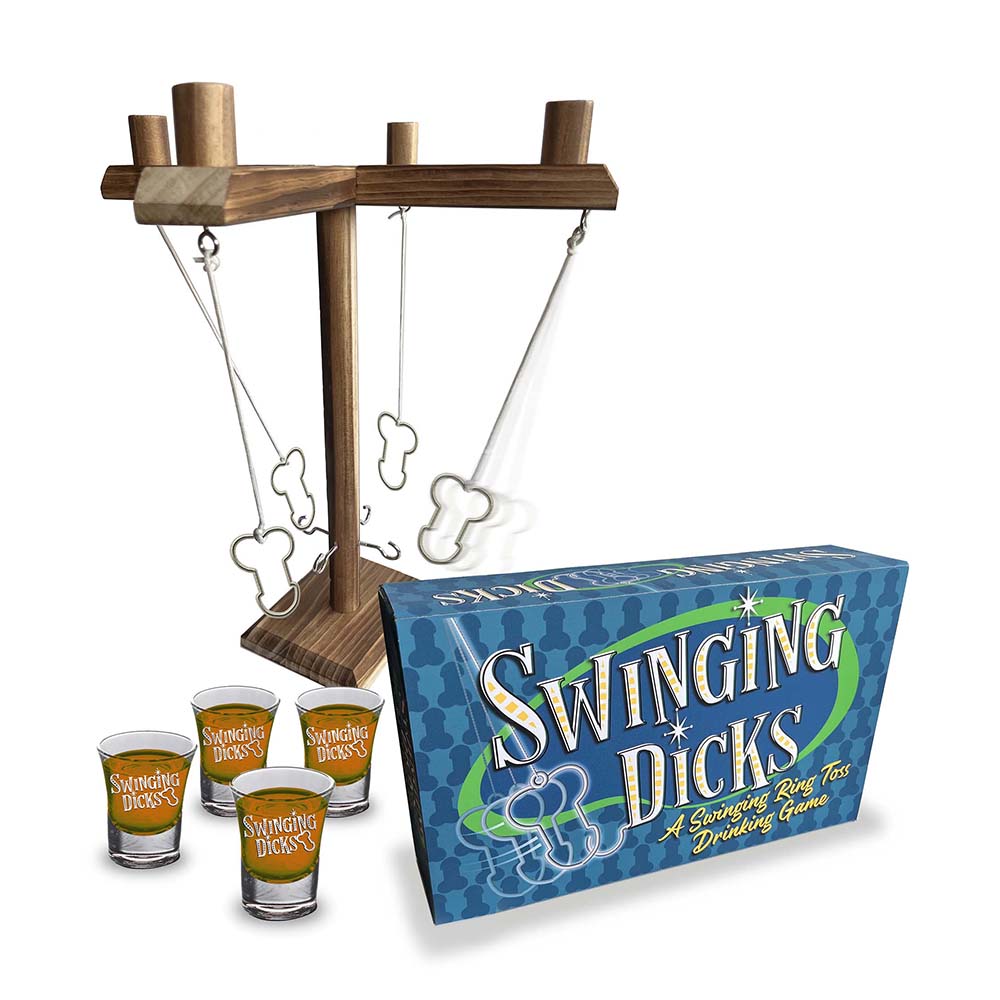 Swinging Dicks Ring Toss Drinking Game Swinging Dicks tabletop ring toss with shot glasses