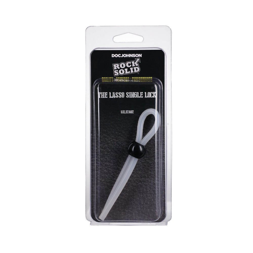 Rock Solid The Lasso/Bolo Single Lock Adjustable Translucent Rock Solid Lasso Single-Lock Clear Ring in blister package