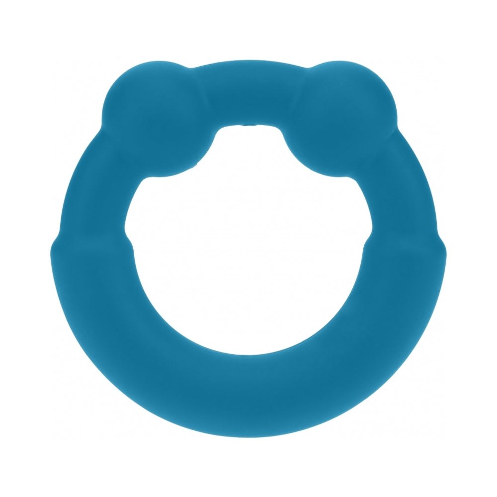 LEVELZ Metal & Silicone Cock Ring Teal LEVELZ Metal & Silicone Cock Ring Teal