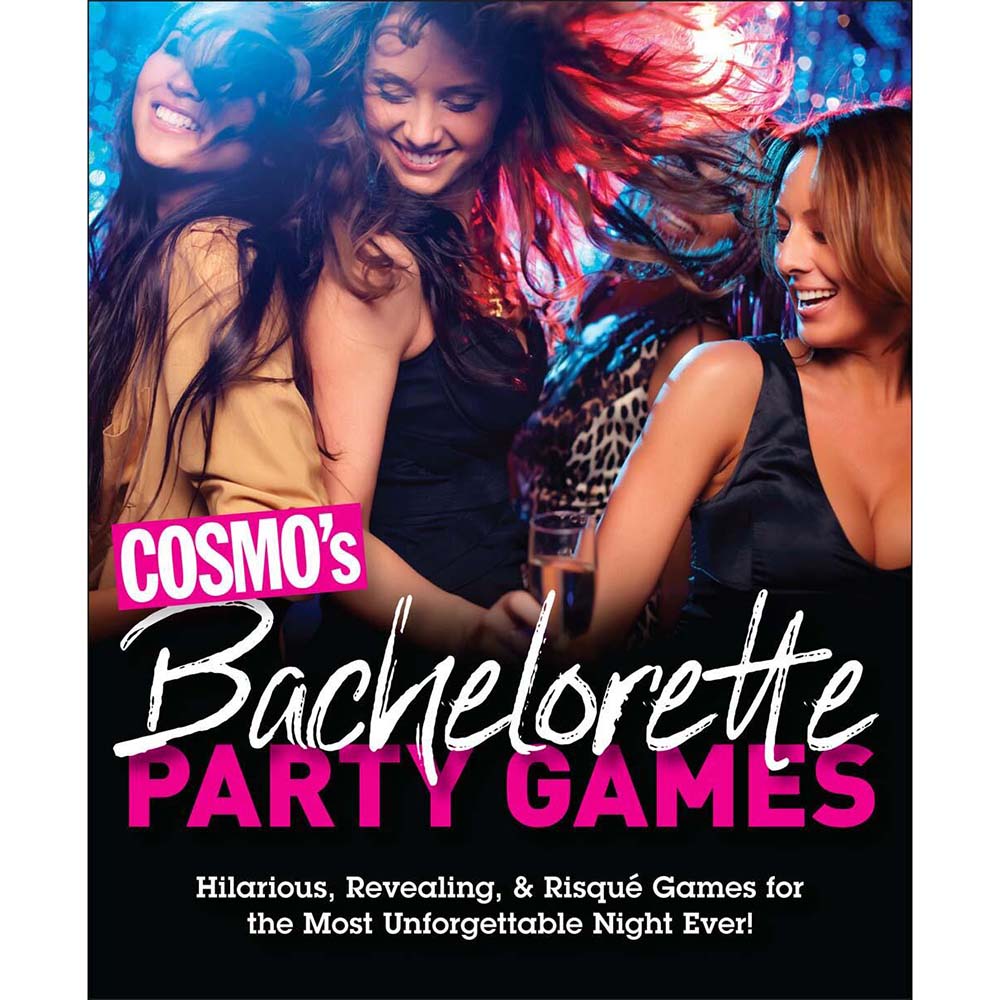 COSMO''s Bachelorette Party Games Cosmo Bachelorette Party Games cover with three women, pink title and blue party lighting