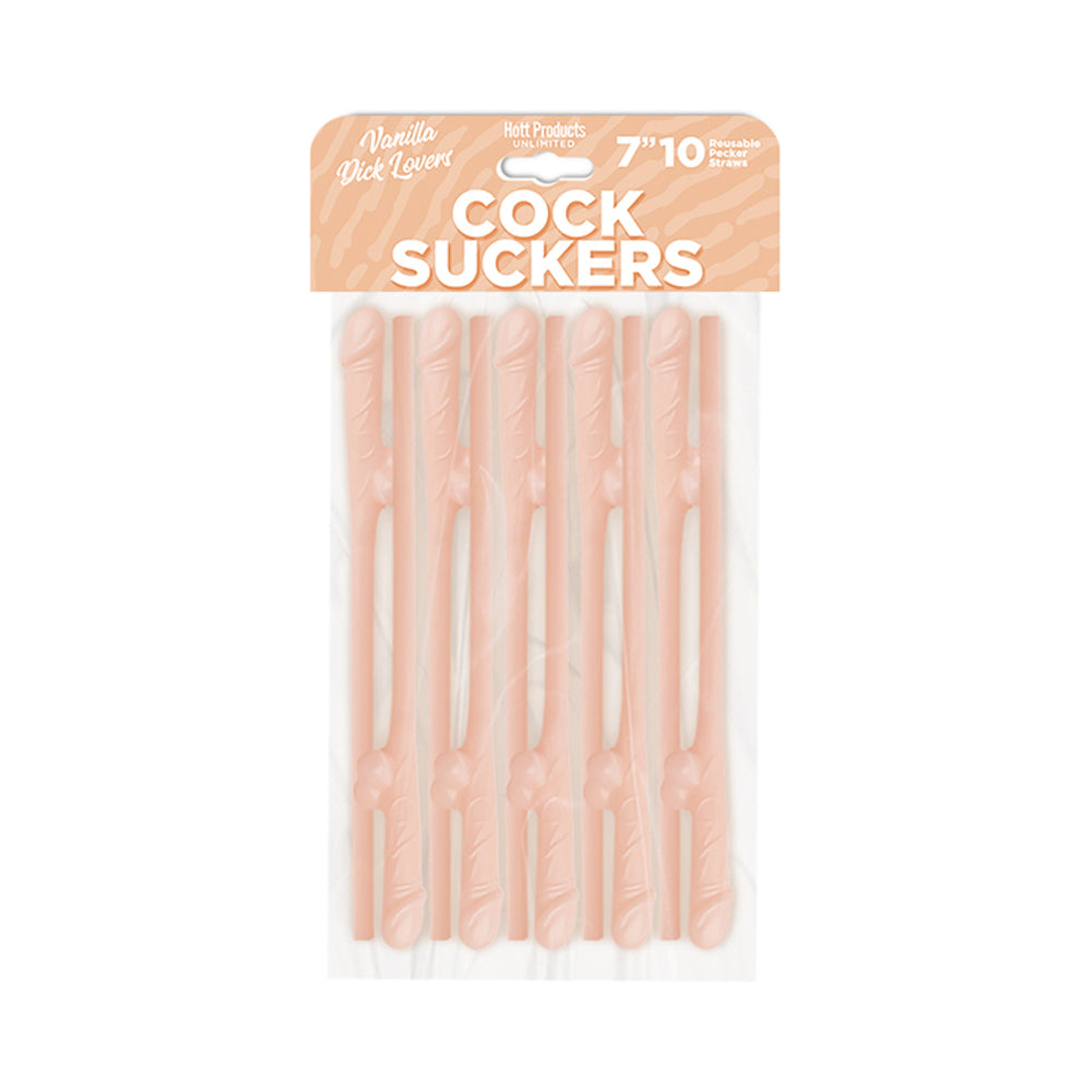 Skins Pecker Straws Vanilla Lovers (10-Pack) Ten pale beige Skins Pecker Straws in clear retail package