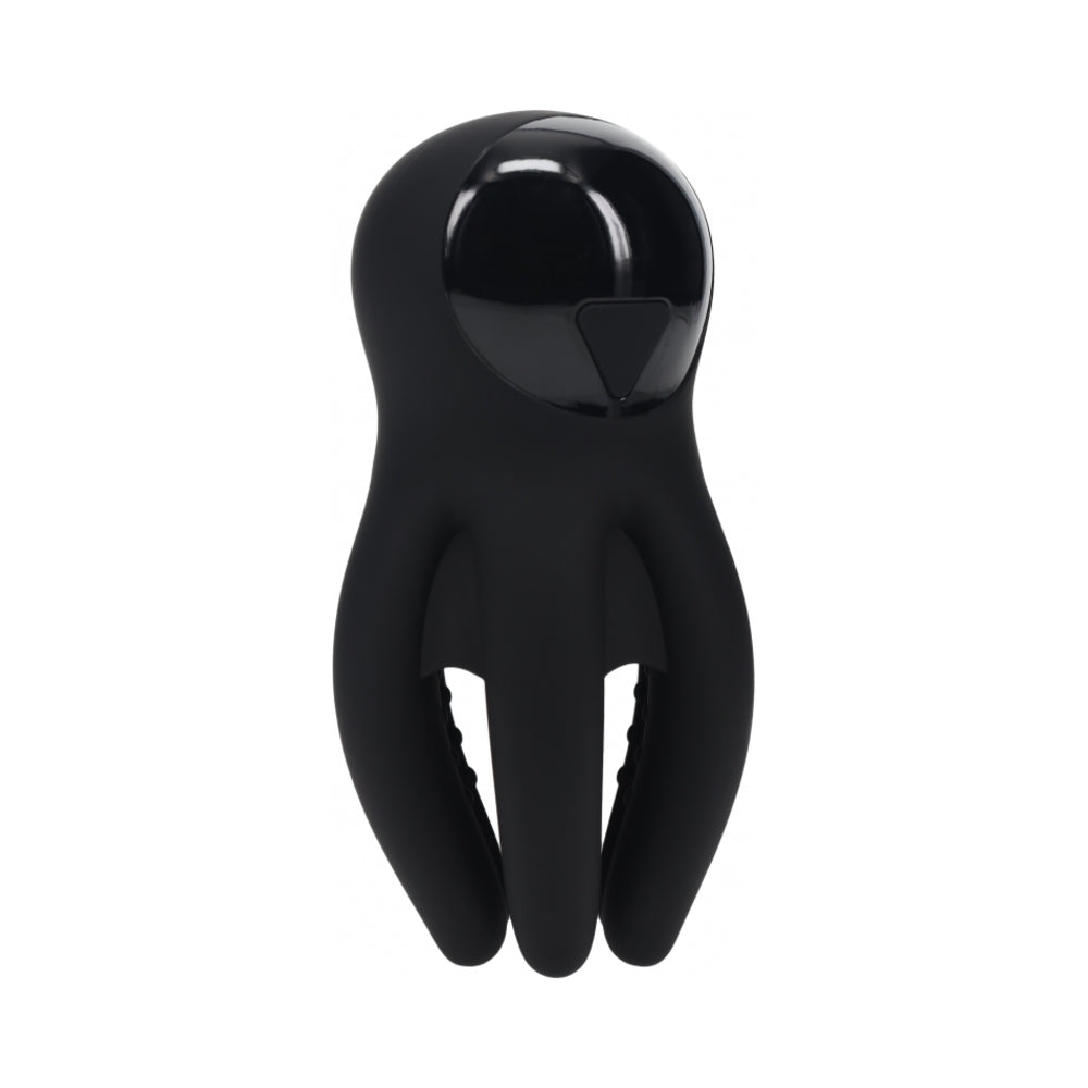 LEVELZ Digital Vibrating Silicone Penis Head Stimulator with Tentacles Black Black LEVELZ digital head stimulator with four tentacle arms