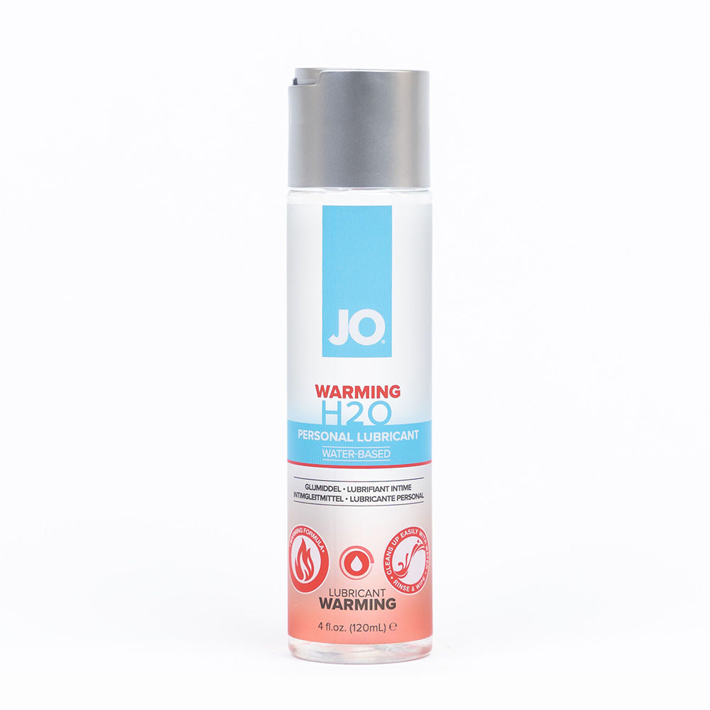 JO H2O Warming Water-Based Lubricant 4 oz. System JO H2O Warming four-ounce silver-capped bottle