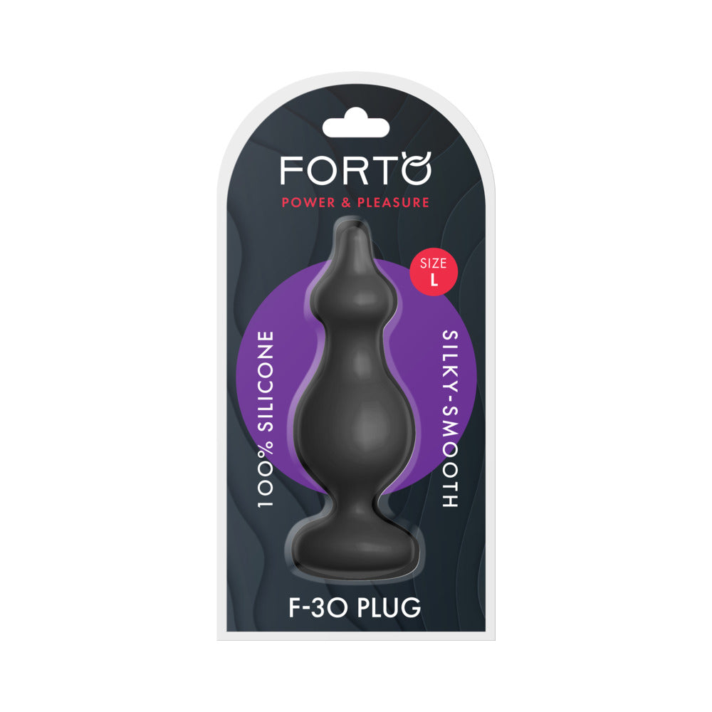 Forto F-30 Pointer Silicone Anal Plug Large Black Forto F-30 large black anal plug in retail package