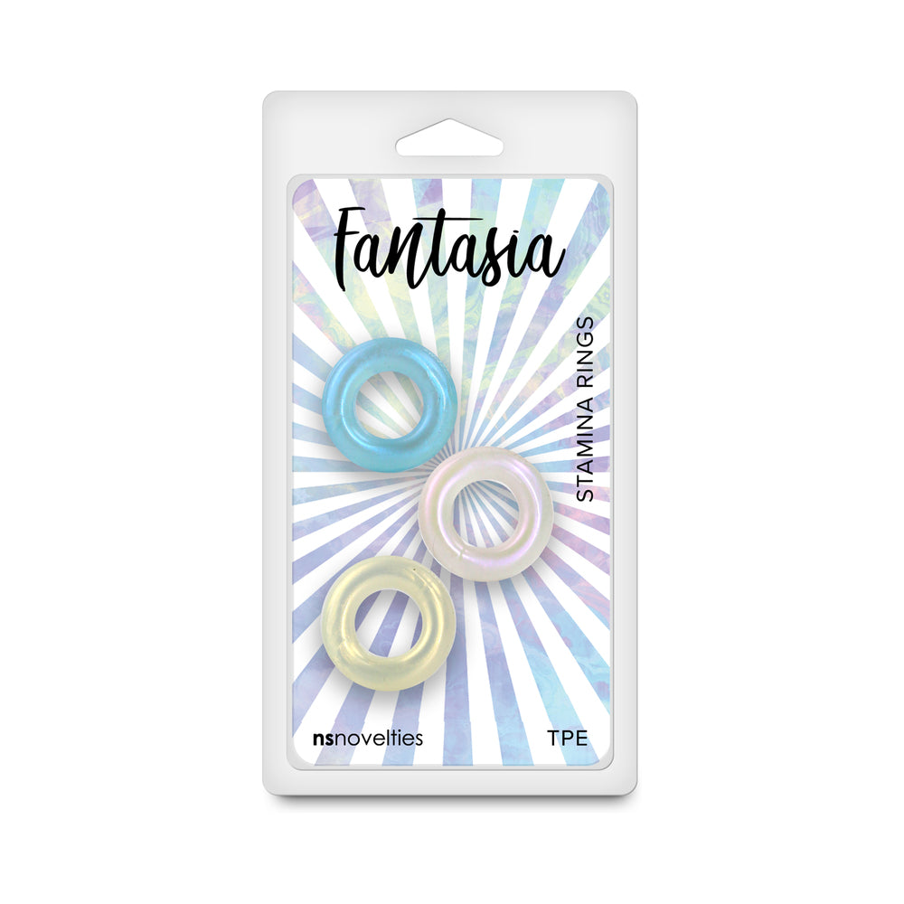Fantasia Stamina Rings Multicolor Fantasia three-piece multicolor TPE ring set in clear hanging blister