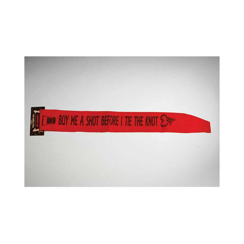 Buy Me A Shot Tie Knot Sash red sash printed Buy Me a Shot Before I Tie the Knot with tuxedo graphics