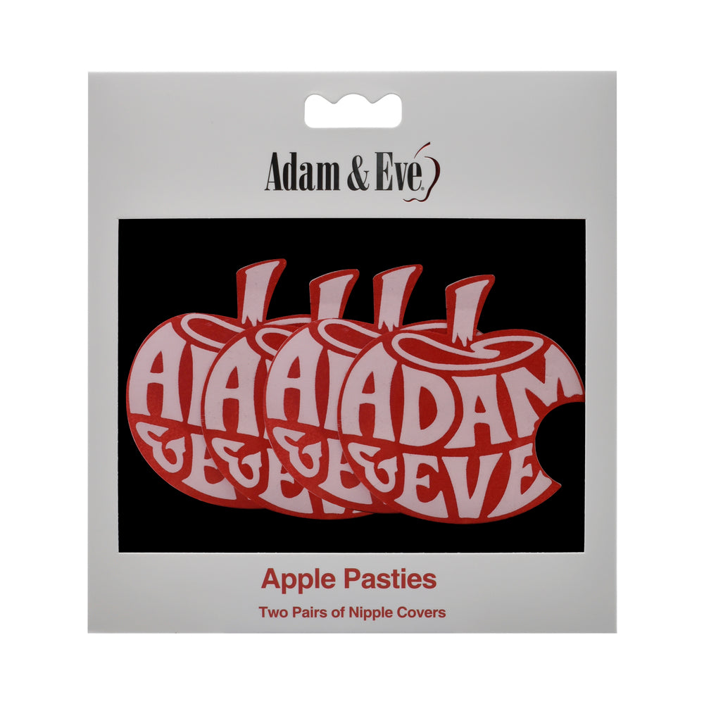 Adam & Eve Apple Pasties Gray Adam and Eve Apple Pasties bag with red logo and two-pair label