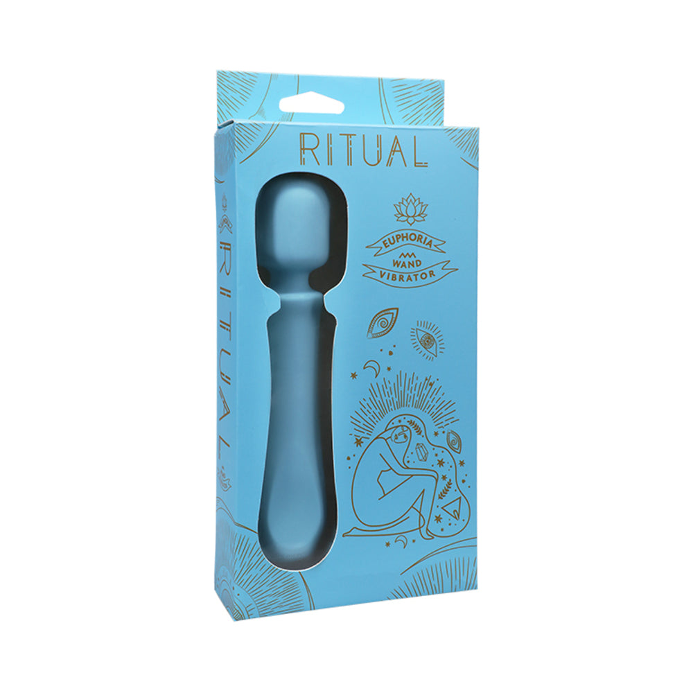 RITUAL Euphoria Rechargeable Silicone Wand Vibrator Blue Blue RITUAL Euphoria wand vibrator in turquoise box
