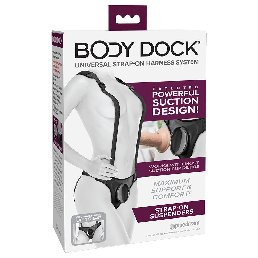 Body Dock Strap-On Suspenders Harness Body Dock Suspenders white box with black shoulder harness graphic