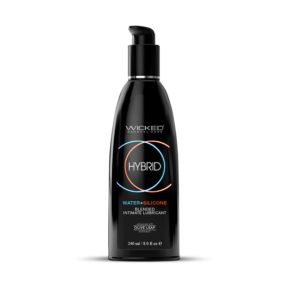 Wicked Hybrid Lubricant 8 oz. Wicked Hybrid 8-ounce lubricant black pump bottle front view
