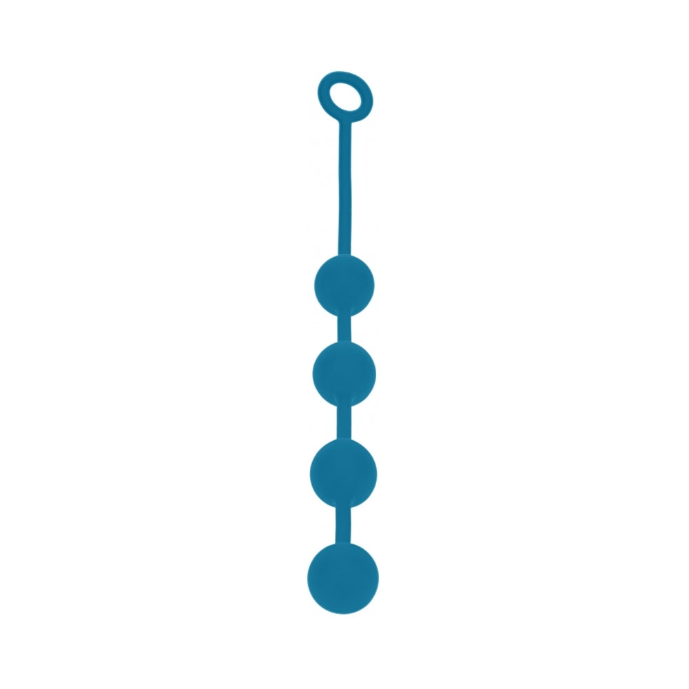 LEVELZ Round Silicone Anal Balls Large 40 mm Teal Large teal LEVELZ anal balls with four beads and retrieval loop